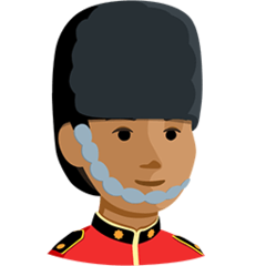 Bagaimana Guard: Medium Skin Tone emoji terlihat di Messenger.