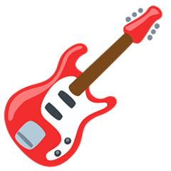 Bagaimana Guitar emoji terlihat di Messenger.