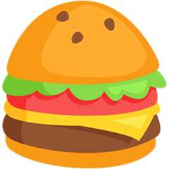 Bagaimana Hamburger emoji terlihat di Messenger.