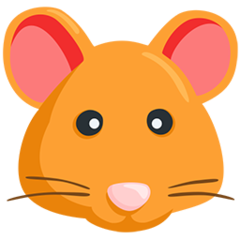 Wie Hamster Emoji auf Messenger aussieht.