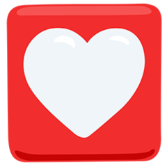 Bagaimana Heart Decoration emoji terlihat di Messenger.