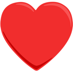 Bagaimana Heart Suit emoji terlihat di Messenger.