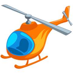 Bagaimana emoji Helikopter kelihatan di Messenger.