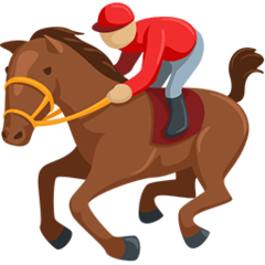 Bagaimana Horse Racing: Medium-Light Skin Tone emoji terlihat di Messenger.