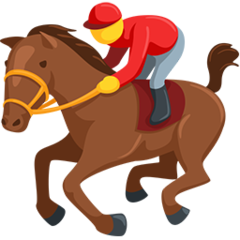 Como o emoji do Corrida de cavalos é exibido no Messenger.