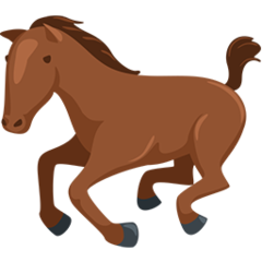 Bagaimana Horse emoji terlihat di Messenger.