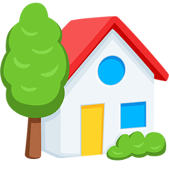 Bagaimana House with Garden emoji terlihat di Messenger.