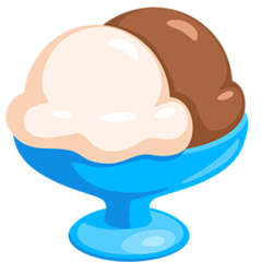 How Ice Cream emoji looks on Messenger.