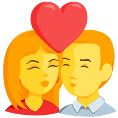 Bagaimana Kiss emoji terlihat di Messenger.