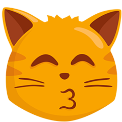 Cómo se ve el emoji Gato besando en Messenger.