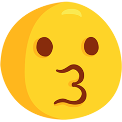 Jak wygląda emoji Całująca twarz w Messenger.