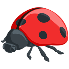 Bagaimana Lady Beetle emoji terlihat di Messenger.