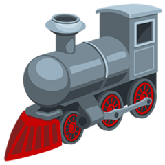 Bagaimana Locomotive emoji terlihat di Messenger.