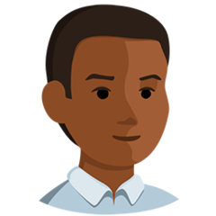 Bagaimana Man: Medium-Dark Skin Tone emoji terlihat di Messenger.