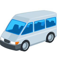 Bagaimana Minibus emoji terlihat di Messenger.