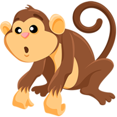 Bagaimana Monkey emoji terlihat di Messenger.