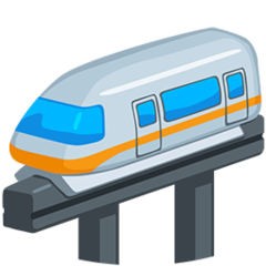 Bagaimana Monorail emoji terlihat di Messenger.