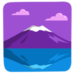 Bagaimana emoji Gunung fuji kelihatan di Messenger.