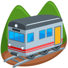 Bagaimana Mountain Railway emoji terlihat di Messenger.