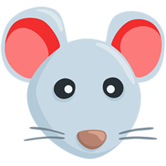 Bagaimana Mouse Face emoji terlihat di Messenger.