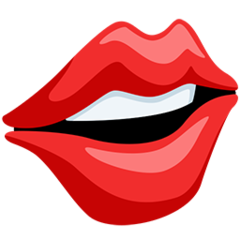 Bagaimana Mouth emoji terlihat di Messenger.