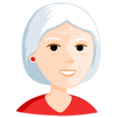 Bagaimana Old Woman: Light Skin Tone emoji terlihat di Messenger.