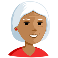 Bagaimana Old Woman: Medium Skin Tone emoji terlihat di Messenger.