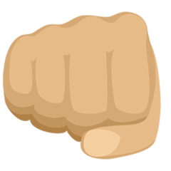 Bagaimana Oncoming Fist: Medium-Light Skin Tone emoji terlihat di Messenger.