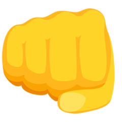 Bagaimana Oncoming Fist emoji terlihat di Messenger.