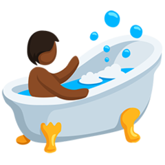 Bagaimana Person Taking Bath: Medium-Dark Skin Tone emoji terlihat di Messenger.