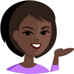 Bagaimana Person Tipping Hand: Dark Skin Tone emoji terlihat di Messenger.