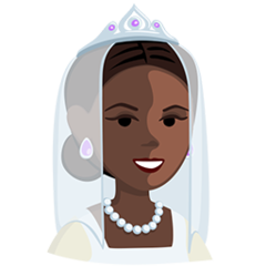 Bagaimana Person with Veil: Dark Skin Tone emoji terlihat di Messenger.