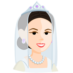 A quoi ressemblent les emoji Personne mariée avec voile: peau claire sur Messenger.