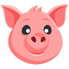 Bagaimana Pig Face emoji terlihat di Messenger.