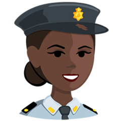 Bagaimana Police Officer: Dark Skin Tone emoji terlihat di Messenger.