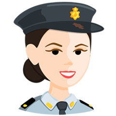 Wie Polizist(in): helle Hautfarbe Emoji auf Messenger aussieht.