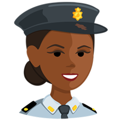 Wie Polizist(in): mitteldunkle Hautfarbe Emoji auf Messenger aussieht.