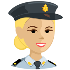 Wie Polizist(in): mittelhelle Hautfarbe Emoji auf Messenger aussieht.