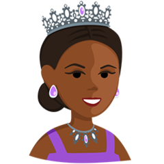 Bagaimana Princess: Medium-Dark Skin Tone emoji terlihat di Messenger.