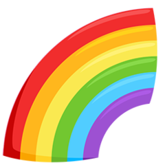 Bagaimana Rainbow emoji terlihat di Messenger.