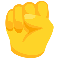 Bagaimana Raised Fist emoji terlihat di Messenger.