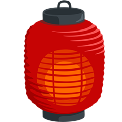 Bagaimana Red Paper Lantern emoji terlihat di Messenger.