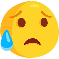 Üzgün ama rahatlamış yüz emojisi Messenger üzerinde nasıl görünüyor.