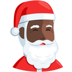 How Santa Claus: Dark Skin Tone emoji looks on Messenger.