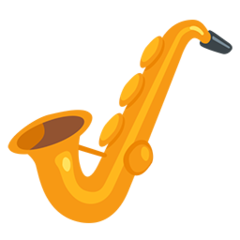 Bagaimana Saxophone emoji terlihat di Messenger.