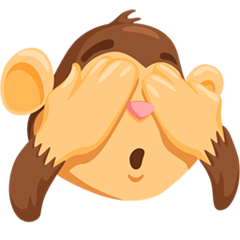 Bagaimana See-No-Evil Monkey emoji terlihat di Messenger.