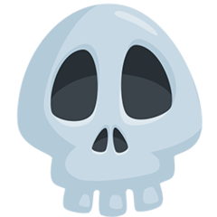 Cómo se ve el emoji Calavera en Messenger.