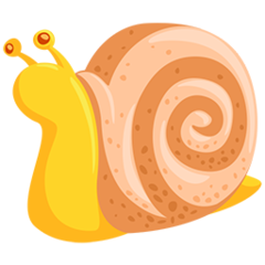 Bagaimana Snail emoji terlihat di Messenger.