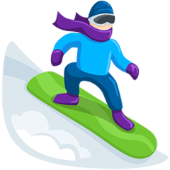 Bagaimana Snowboarder: Light Skin Tone emoji terlihat di Messenger.