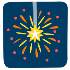 Bagaimana Sparkler emoji terlihat di Messenger.